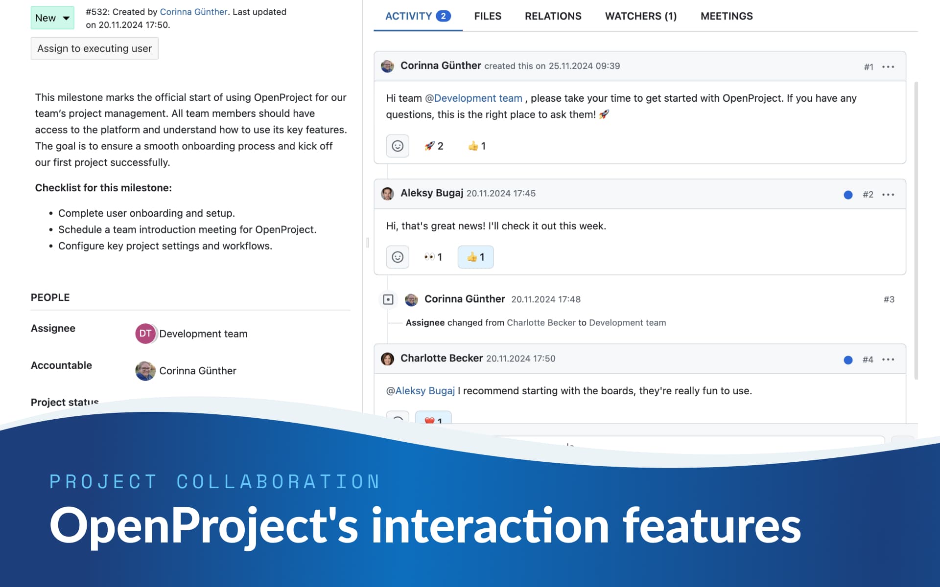 Efficient and fun project collaboration with OpenProject's interaction features Efficient and fun project collaboration with OpenProject's interaction features